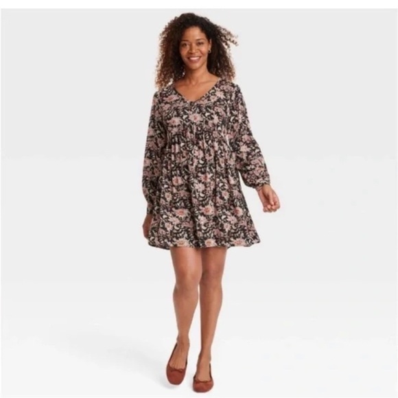 Knox Rose Dresses & Skirts - NWT Knox Rose Floral Bishop Sleeve Mini Dress